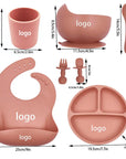 Baby Cutlery Set Silicone Bib Silicone Cup Spoon - Fit Gear