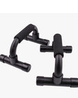 Black push-up bars with foam grips for home multifunctional fitness equipment use