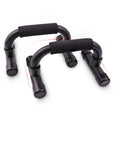 Black push up bars with foam grips for home multifunctional fitness equipment workouts