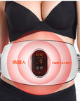 Waist slimming belt for women worn on abdomen with digital display and adjustable strap