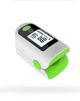 My Store finger pulse oximeter with digital display and green accents for health monitoring