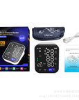 Electronic blood pressure monitor with large LED display, cuff, USB cable, and instruction manual