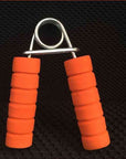 Orange hand grip strengthener for women with foam handles for comfortable fitness training