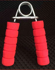 Red hand grip strengthener for women with foam padded handles for comfortable fitness training