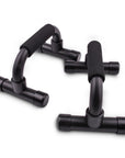 Black push-up bars with foam grips for strength training in home multifunctional fitness equipment