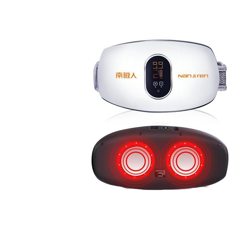 White electronic waist slimming belt for women with digital display and red heating pads