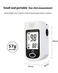 Compact white finger pulse oximeter with digital display measuring blood oxygen and pulse rate